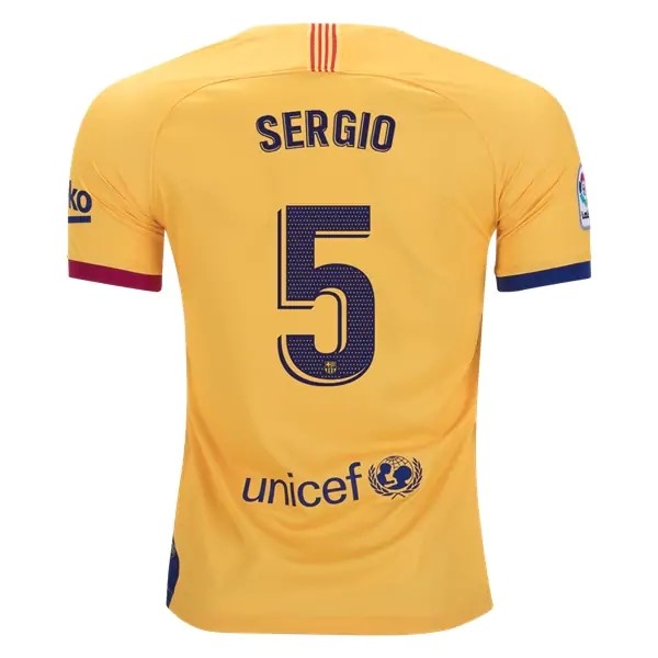 Camiseta Barcelona NO.5 Sergio 2ª 2019-2020 Amarillo